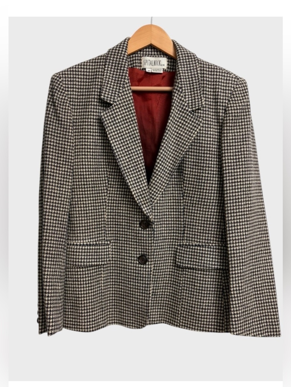 Vintage Spitalnick & Co. Houndstooth Two-Button Blazer Women's Size 8 Academia